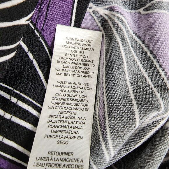 Chico's Easywear Womens Top Size 2 Large Leafy Lines Double Bar Tee 3/4 Sleeve - Picture 9 of 10